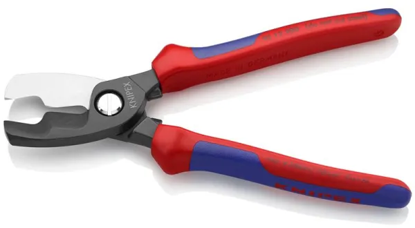 Knipex Kabelsax med dubbelskär brunerad, med flerkomponentshandtag 200 mm